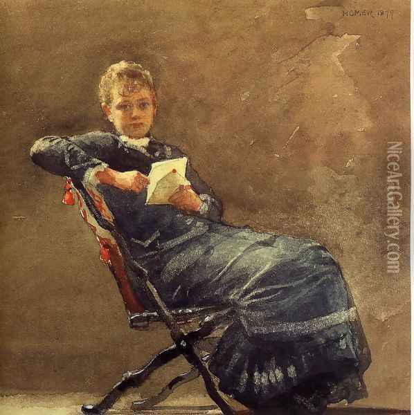 Girl Seated Oil Painting - Winslow Homer