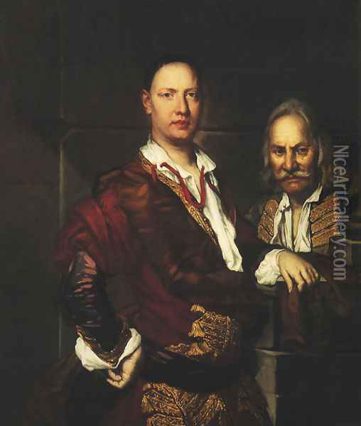 Portrait of Giovanni Secco Suardo and his Servant Oil Painting - Fra Galgario