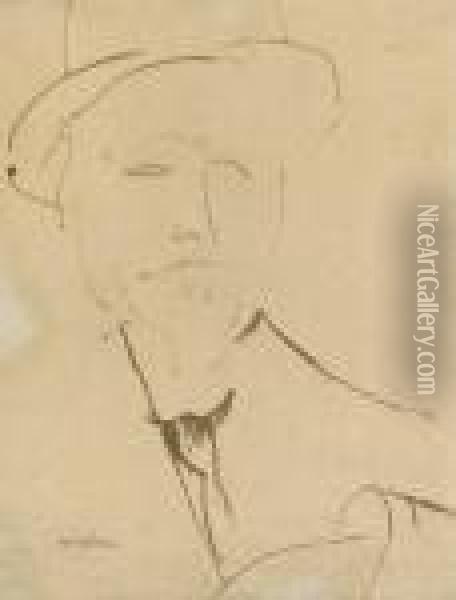Portrait D'homme Oil Painting - Amedeo Modigliani