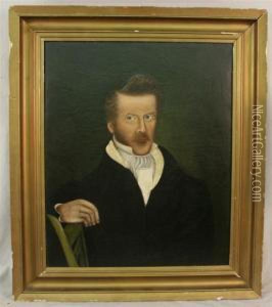 Portrait Of A Gentleman Oil Painting - Asahel Lynde Powers