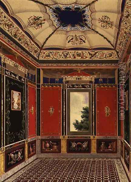 The Pompeian Room Oil Painting - Ludwig Gruner