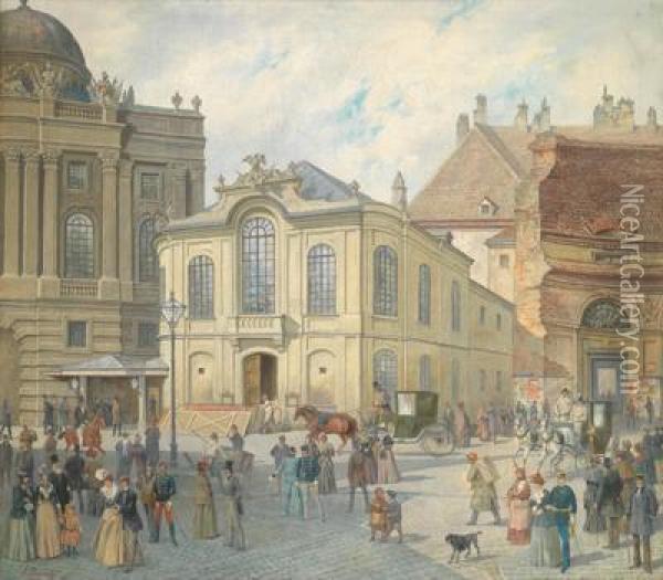 Vor Dem Alten Burgtheater Oil Painting - August Gerasch