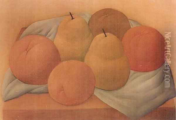 Manzanas Apples Oil Painting - Fernando Botero