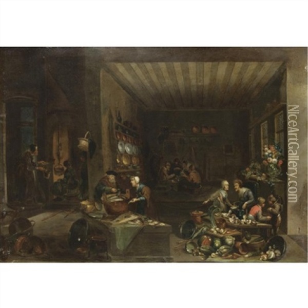 La Cucina Oil Painting - Jan Pauwel Gillemans The Elder