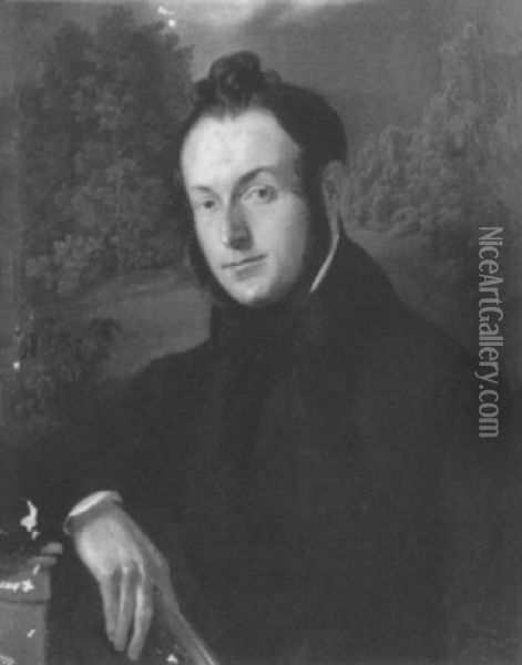 Portrat Des Herrn Muller, Kunstschmied Aus Kusel I. D. Pfalz Oil Painting - Heinrich Jakob Fried