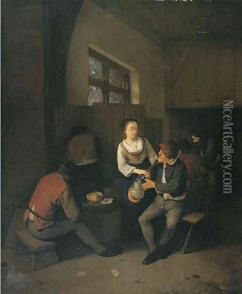 Peasants in a tavern Oil Painting - Cornelis (Pietersz.) Bega