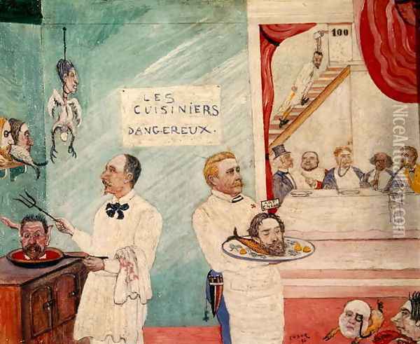 The Dangerous Cooks, 1896 Oil Painting - James Ensor