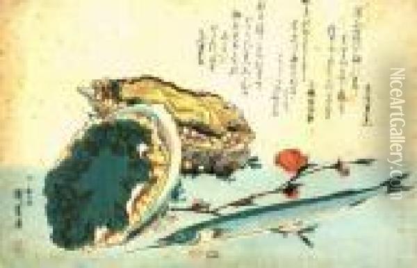 Poissons Oil Painting - Utagawa or Ando Hiroshige