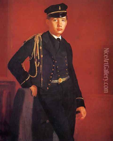 Achille De Gas In The Uniform Of A Cadet Oil Painting - Edgar Degas