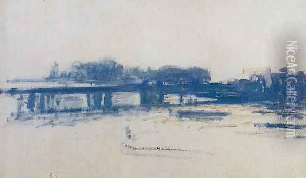 Charing Cross Bridge (study) Oil Painting - Claude Oscar Monet