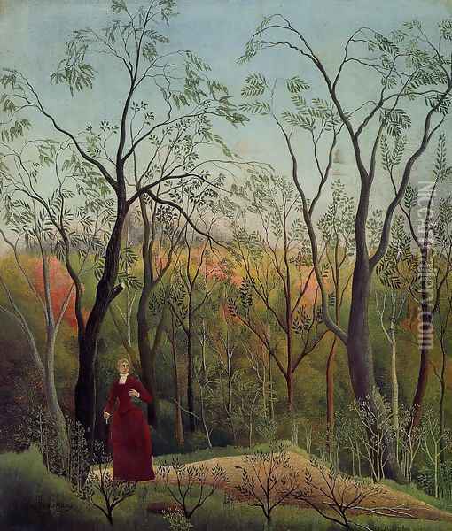 Forest Promenade Oil Painting - Henri Julien Rousseau