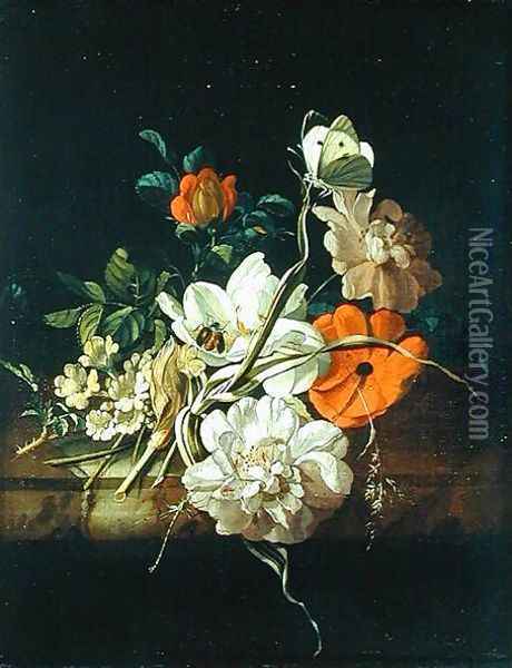 Still Life with Flowers 2 Oil Painting - Rachel Ruysch