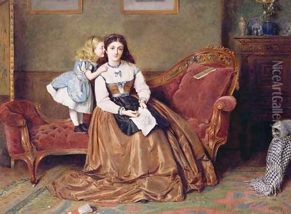 A Mothers Darling Oil Painting - George Goodwin Kilburne