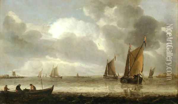 The Silver Seascape Oil Painting - Abraham Hendrickz Van Beyeren