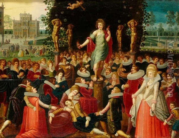 Homenaje A Venus O Alegoria De La Primavera Oil Painting - Louis de Caullery