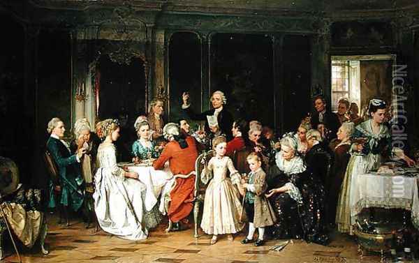 The Toast to the Bride, 1870 Oil Painting - Marc Louis Benjamin Vautier