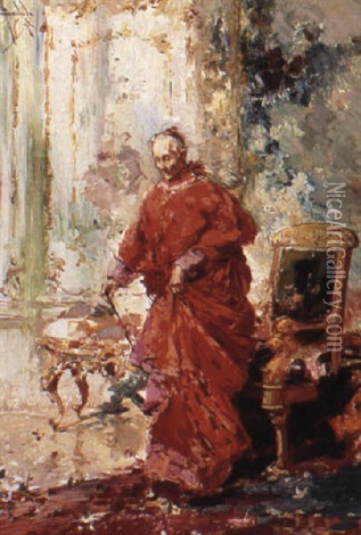 The Cardinal Oil Painting - Salvador Sanchez Barbudo