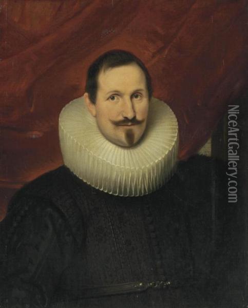 Portrait Of A Gentleman Oil Painting - Cornelis De Vos