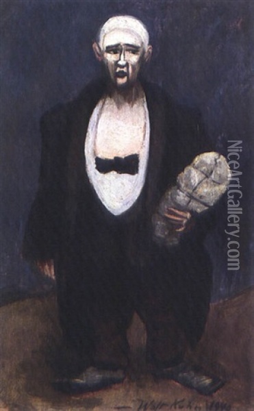 Raggedy Pants Comedian Oil Painting - Walt Kuhn