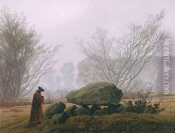 A Walk at Dusk Oil Painting - Caspar David Friedrich