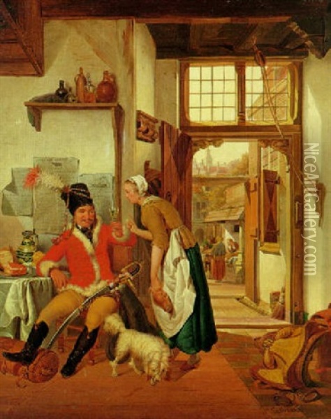 Scena Di Interno Con Personaggio Oil Painting - Abraham van Stry the Younger
