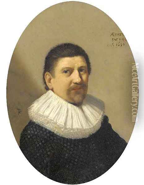 Portrait of a gentleman, aged 46 Oil Painting - Hendrick Gerritsz. Pot