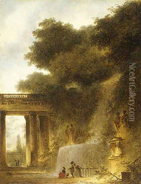 The Cascade probably 1773 Oil Painting - Jean-Honore Fragonard