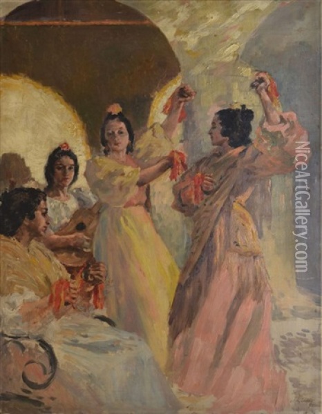 Danseuse Espagnole Oil Painting - Alexandre Lunois