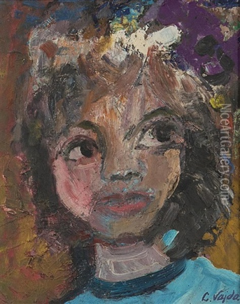 Portrait De Jeune Fille Oil Painting - Lajos Vajda