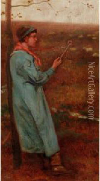 The Shepherd Boy Oil Painting - Edward Robert Hughes