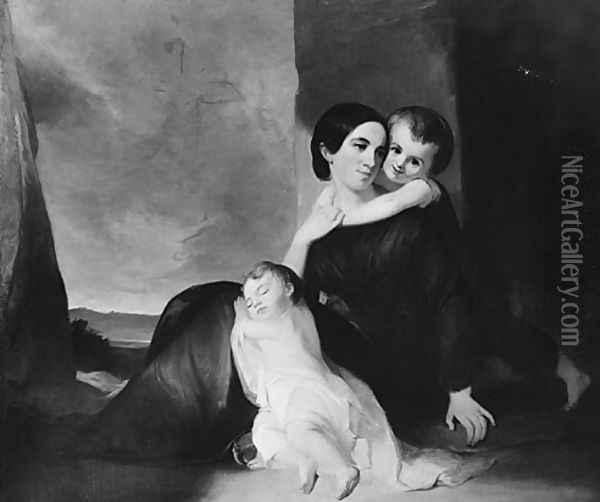 Mrs. John Hill Wheeler and Her Two Sons Oil Painting - Thomas Sully