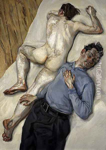 Two Men Oil Painting - Lucian Freud