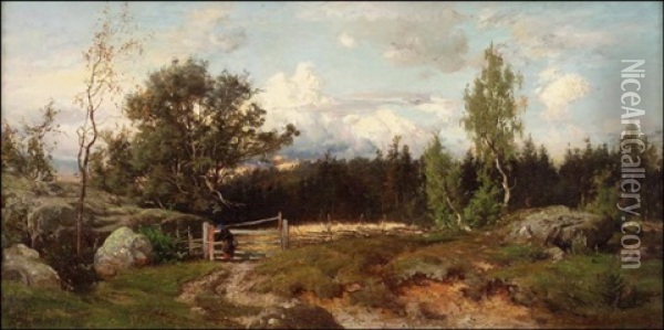 Verajan Luona Oil Painting - Magnus Hjalmar Munsterhjelm