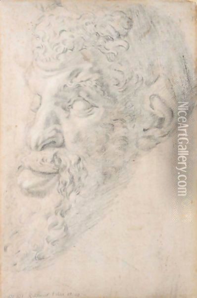 Head Of Pan, After The Antique Oil Painting - Peter Paul Rubens