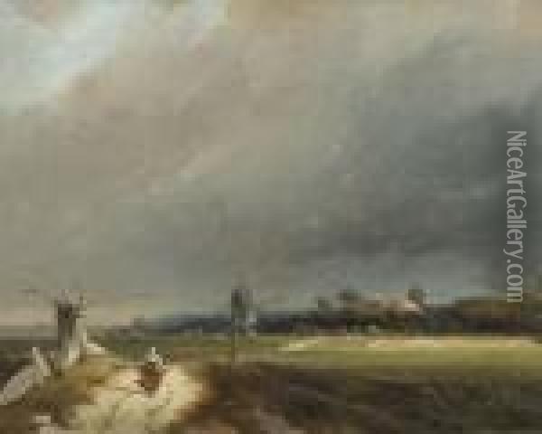 A View Of Dalfsen Oil Painting - Johan Gerard Smits