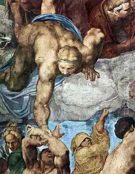 Last Judgment (detail-14) 1537-41 Oil Painting - Michelangelo Buonarroti