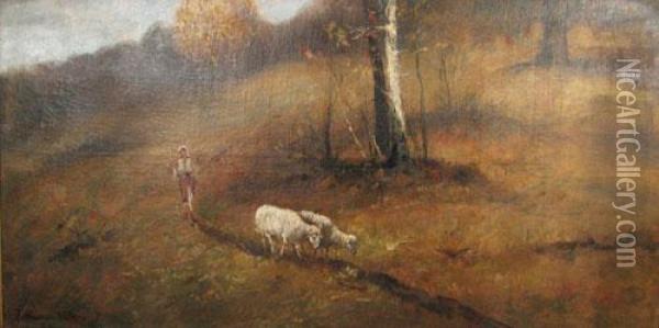 Pastorita Oil Painting - Ion Marinescu Valsan