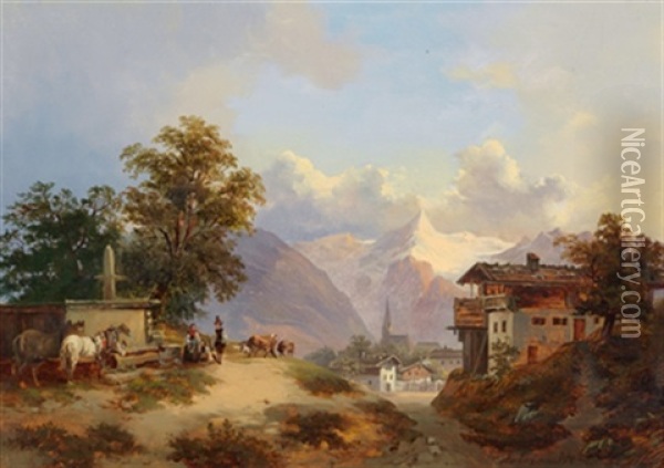 Malvina In Tirol Oil Painting - Franz Barbarini
