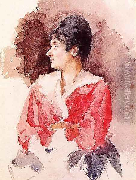 Profile Of An Italian Woman Oil Painting - Mary Cassatt