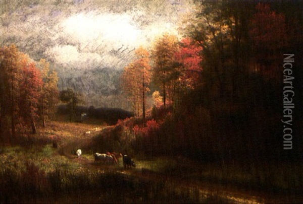 Rainy Day In Autumn Oil Painting - Albert Bierstadt