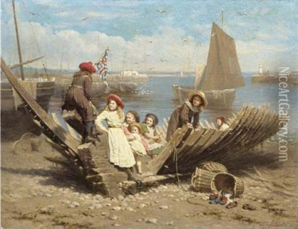 Rule Britannia!  A Merry Crew Oil Painting - Edwin Thomas Roberts