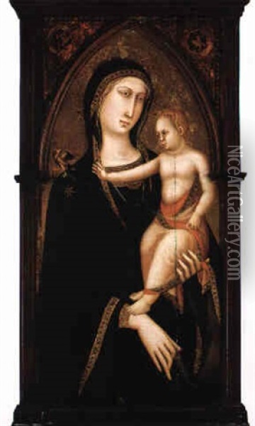 Virgin And Child With A Bird Oil Painting - Luca Di Tomme