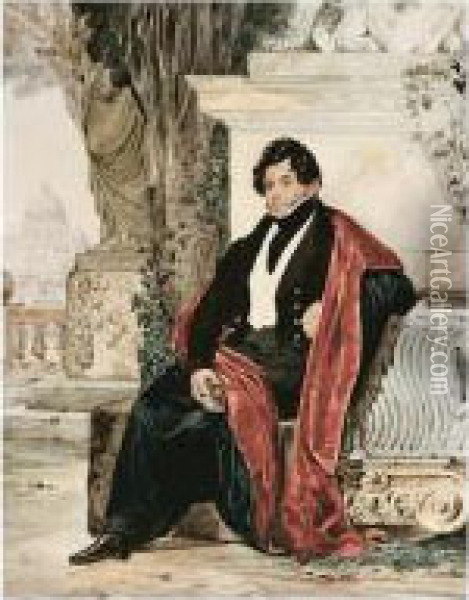Portrait Of A Gentleman Oil Painting - Karl Brulloff