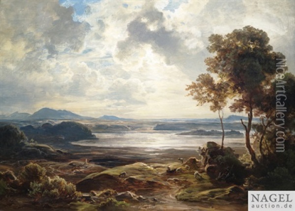 Der Staffelsee Bei Murnau Oil Painting - Christian Ernst Bernhard Morgenstern