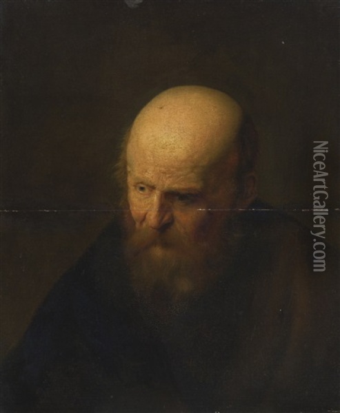 Head Of An Old Man Oil Painting -  Rembrandt van Rijn