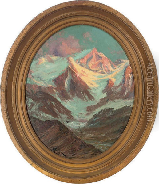 Snow-capped Peaks Oil Painting - Andre Albertin