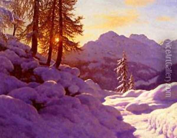 Snowy Landscape Oil Painting - Ivan Fedorovich Choultse