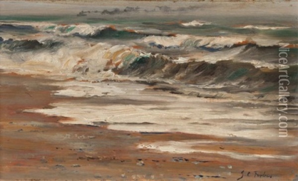 Beach At Ward's Island, Toronto Oil Painting - John Colin Forbes