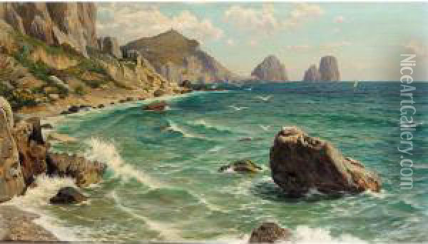 The Coast Of Capri Oil Painting - Bernard Hay
