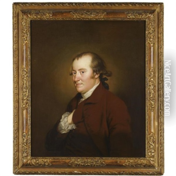 Portrait Of John Atherton Oil Painting - Joseph Wright
